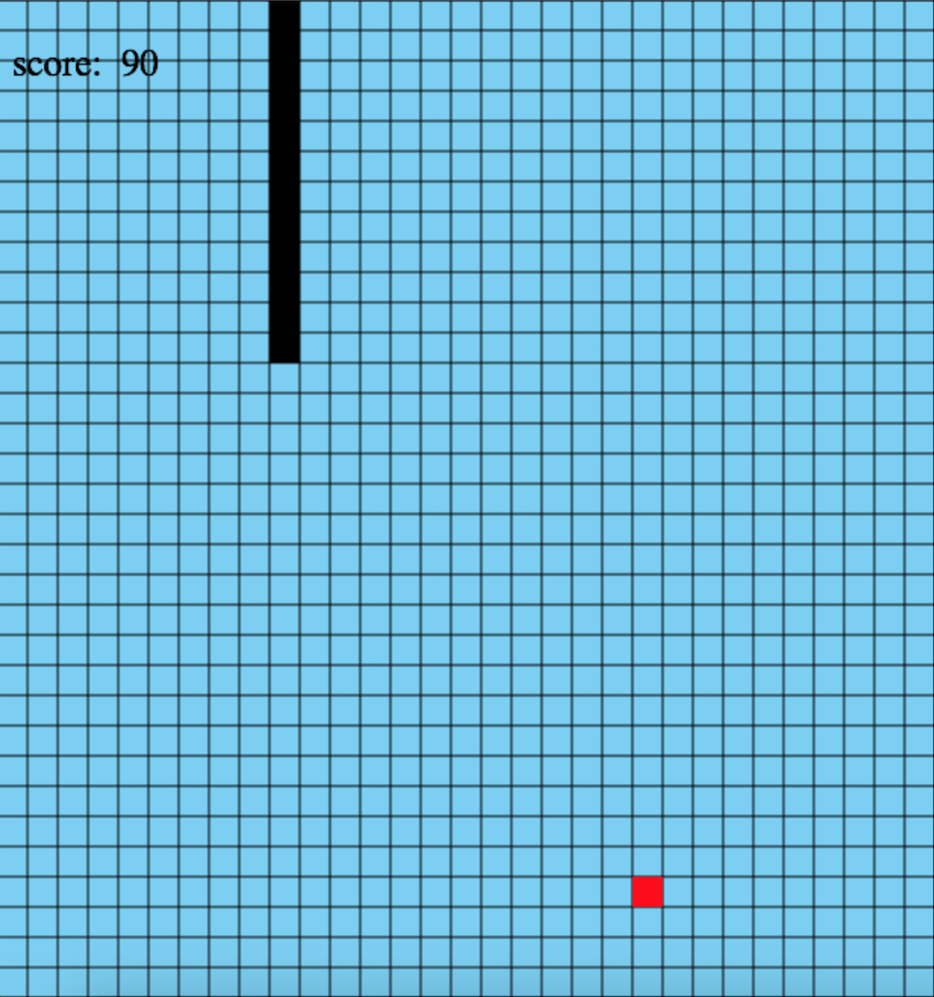 snake game being played